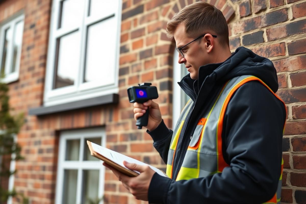 Energieadviseur bekijkt de isolatie van een woning